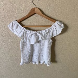 White off the shoulder crop top